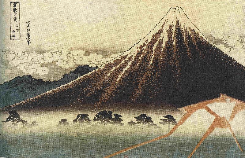 Fuji-24-Hokusai.jpg - "Rainstorm Beneath the Summit" (Sanka hakū, 2. condition), Katsushika Hokusai: Thirty-six Views of Mount Fuji. Bibliothèque nationale de France, Paris.